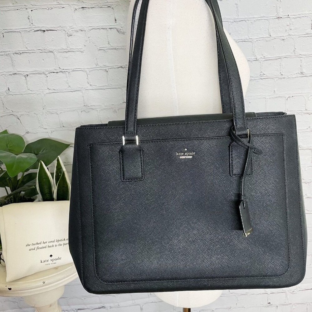 Kate Spade Cameron Street Zooey Leather Shoulder Bag Satchel / Tote Lined, Black